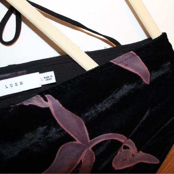 LUSH Floral Velvet Dress with Bell Sleeves - Picture 6 of 7